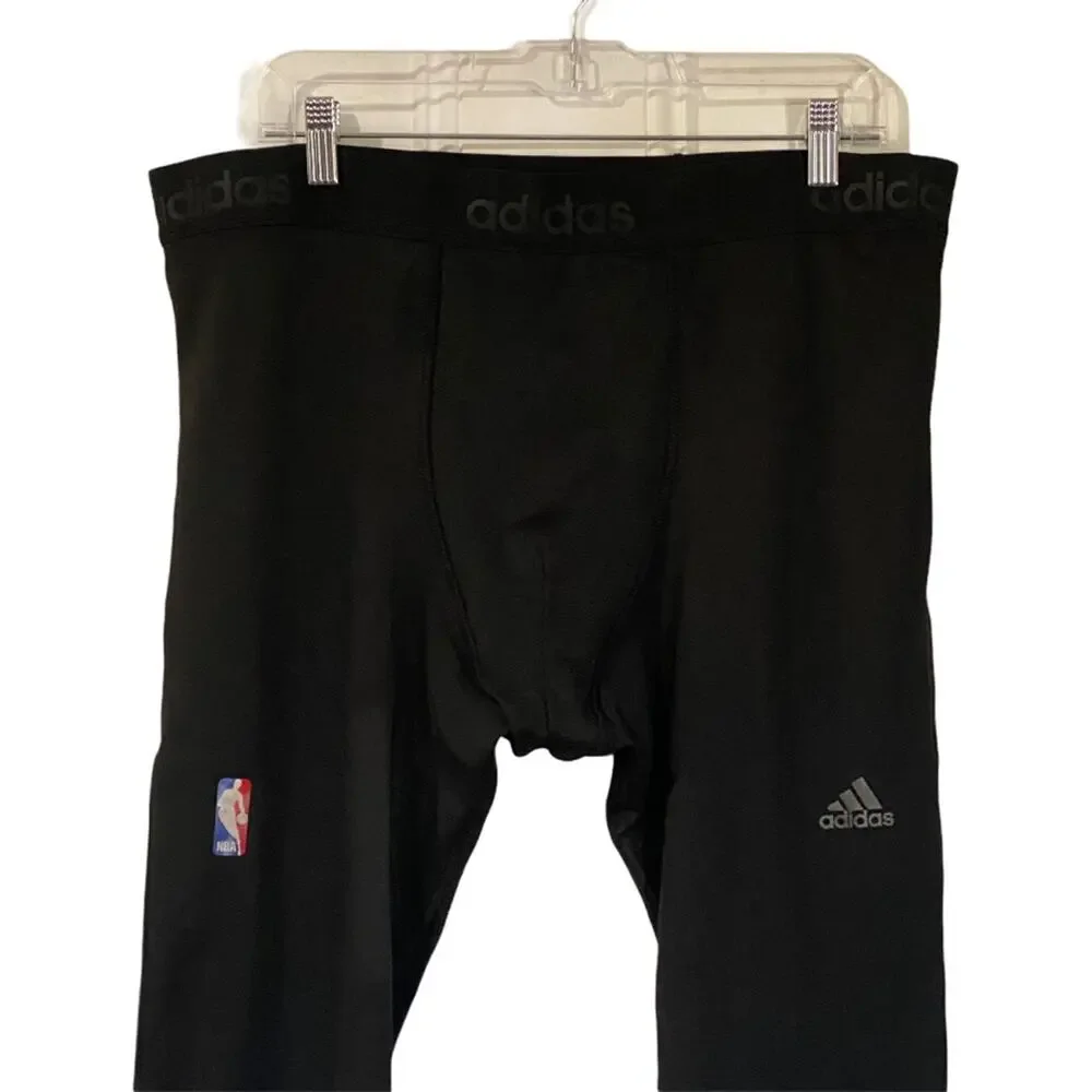 Adidas NBA Basketball Black Compression Pants Leggings Men'z 2XL New